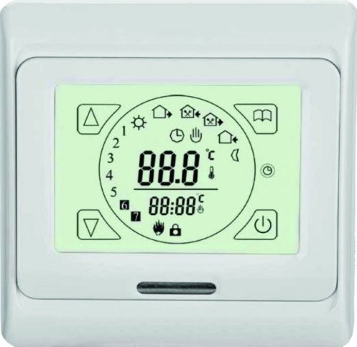 Терморегулятор сенсорный E91.716 датчик воздуха 3,6кВт 16А молочный фото Терморегулятор сенсорный E91.716 датчик воздуха 3,6кВт 16А молочный картинка